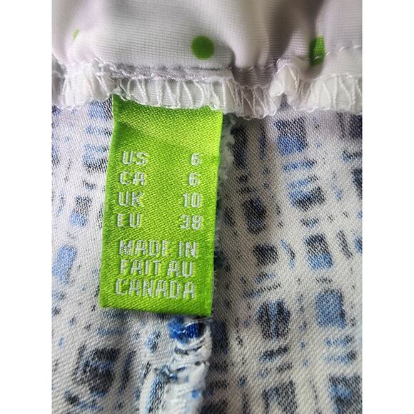 SWING CONTROL Blue White Geometric Active Mid-Rise Golf Capris Pants SZ 6 - Picture 5 of 10